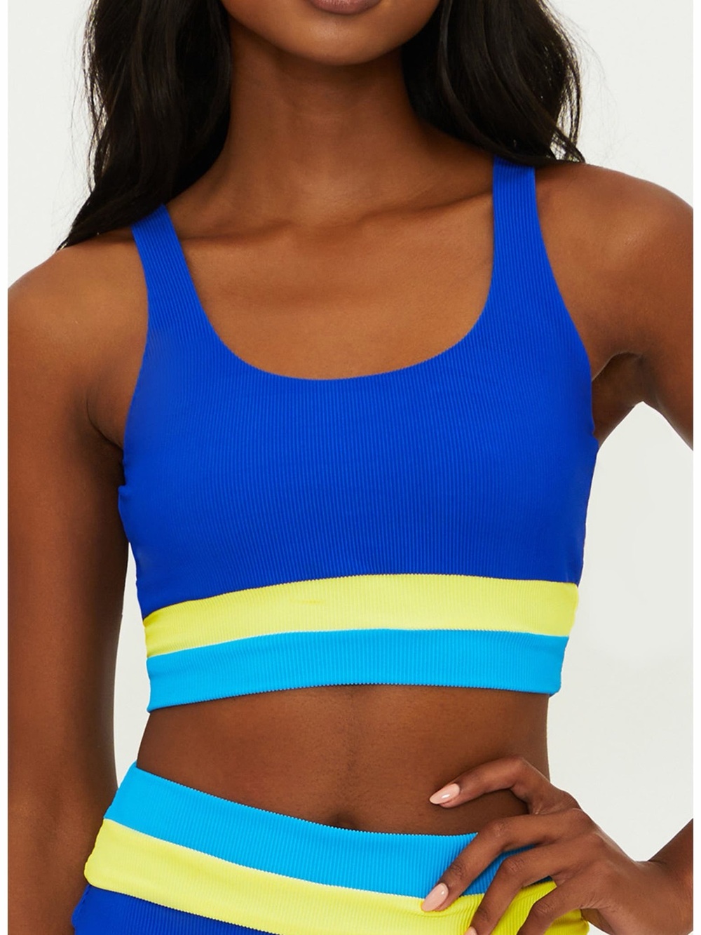 New! Beach Riot Mackenzie Riviera Colorblock Bikini Top Medium 34146